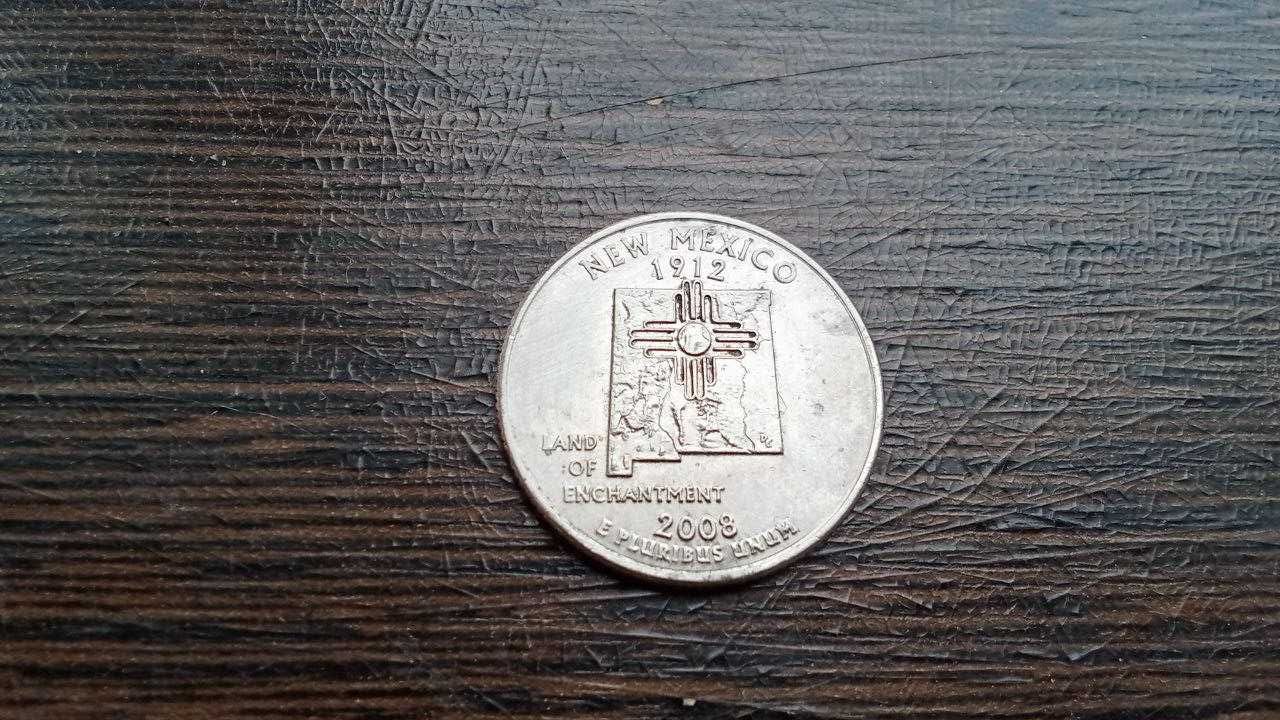 монета квотер new mexico 1912 серия 50 штатов