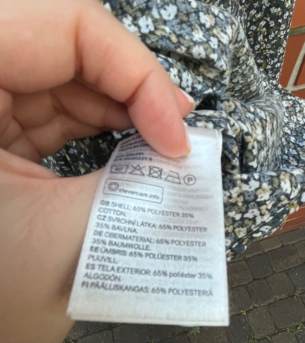 H&M koszula slim fit męska print drobne kwiatki