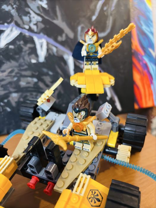 Конструктор Chima, набор Чима і машина  3 фігурки зі зброєю