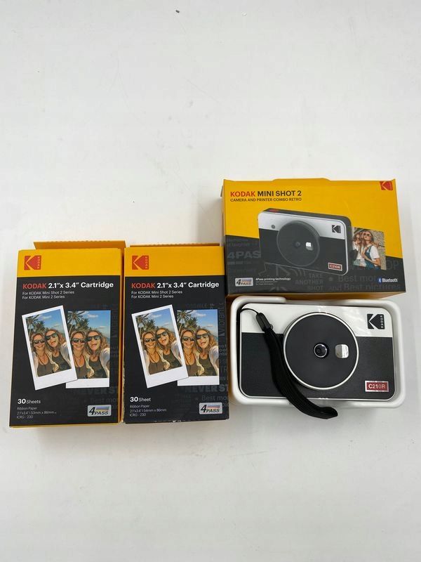 aparat kodak mini shot 2 retro biało czarny+dwie paczki wkładów opis