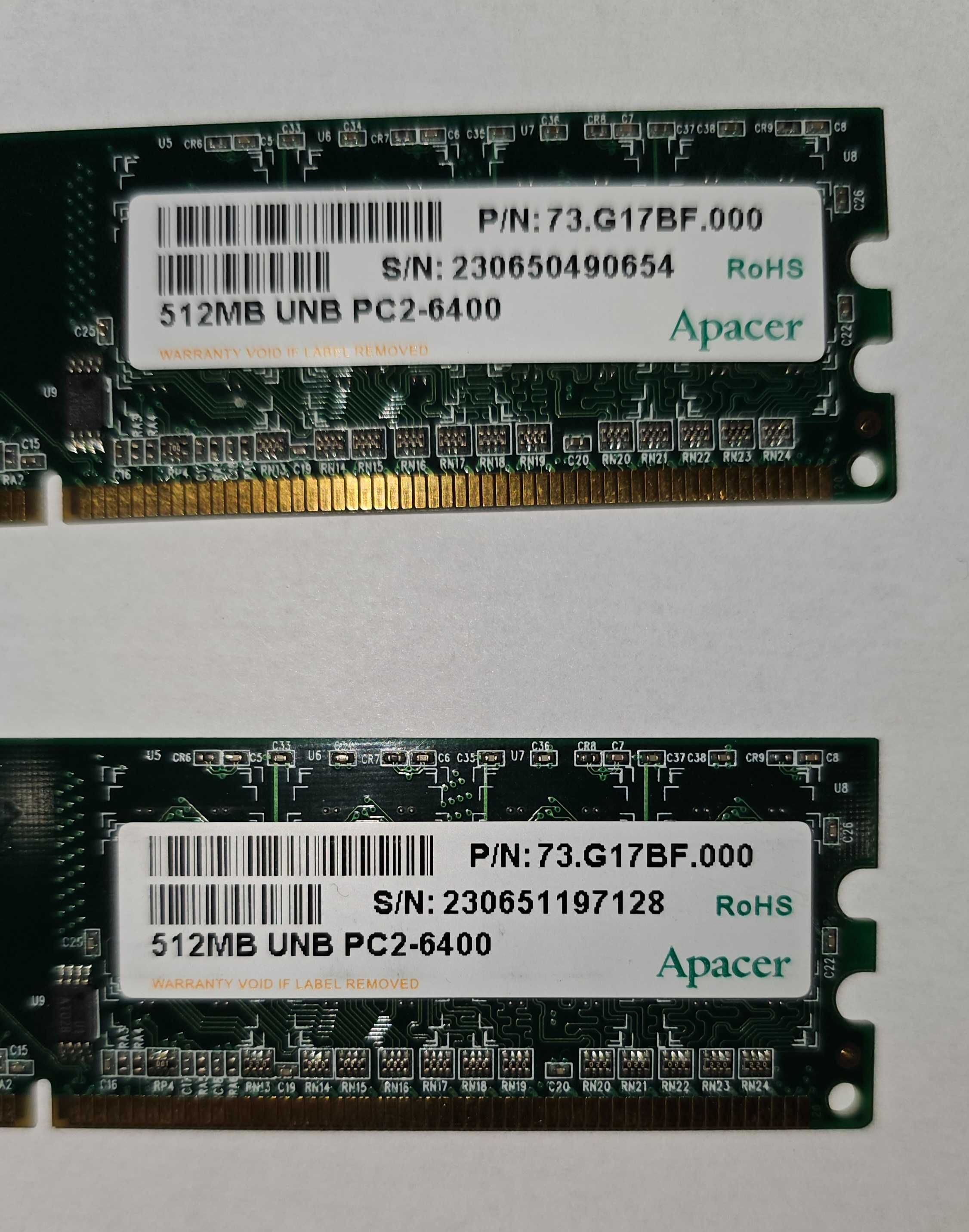 Kości RAM DDR2 do komputera, różne, 4 szt.