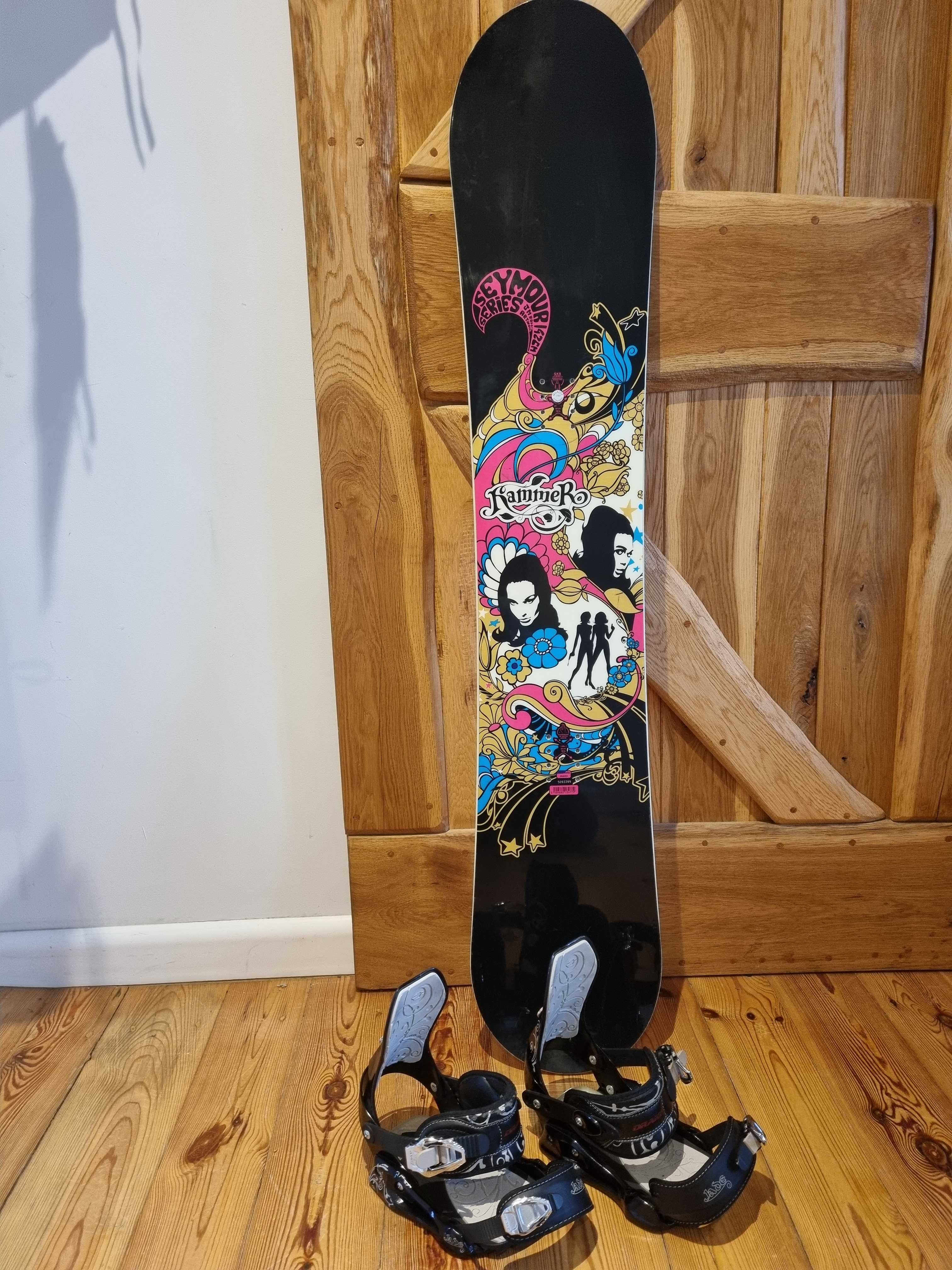 Deska snowboard HAMMER damska 142+zapięciaDRAKE i buty SALOMON 23,5 cm