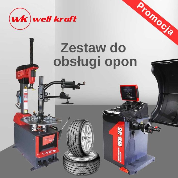 Zestaw Maszyn do Wulkanizacji Well Kraft Montażownica + Wyważarka
