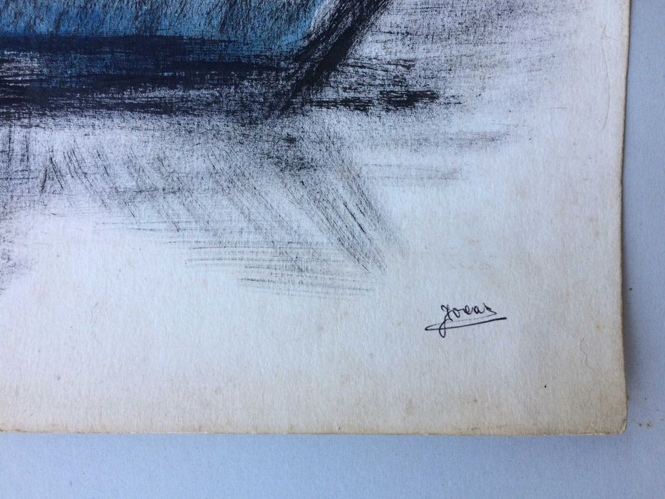 Dois originais do artista JOCAR – 2 pinturas sobre o mar – Setúbal