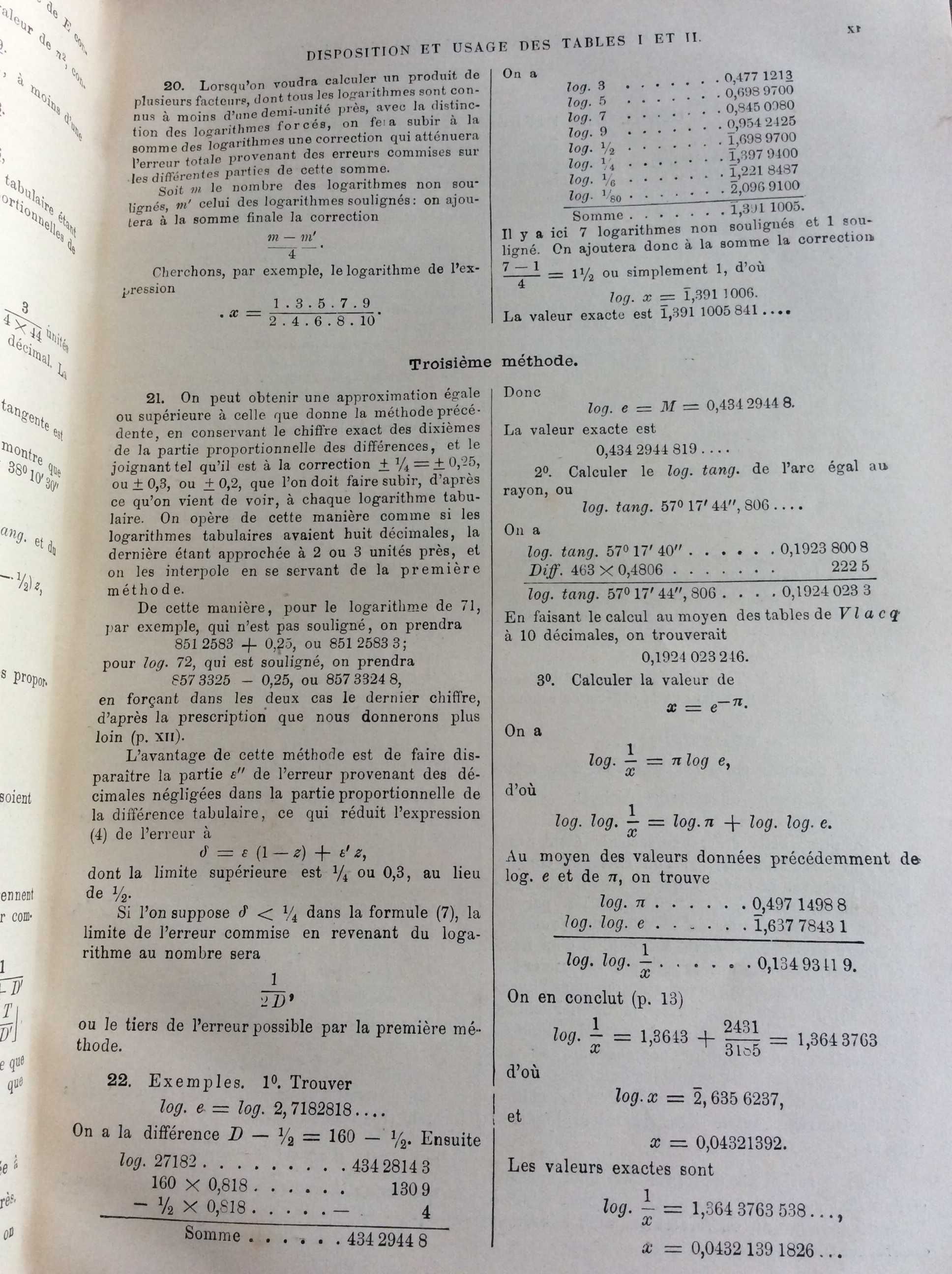 Tables de logarithmes a sept décimales, pour les nombres... 1910