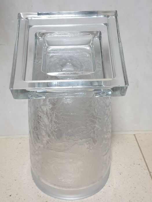Raro imponente balde de gelo em cristal Mortensen Marinha Grande