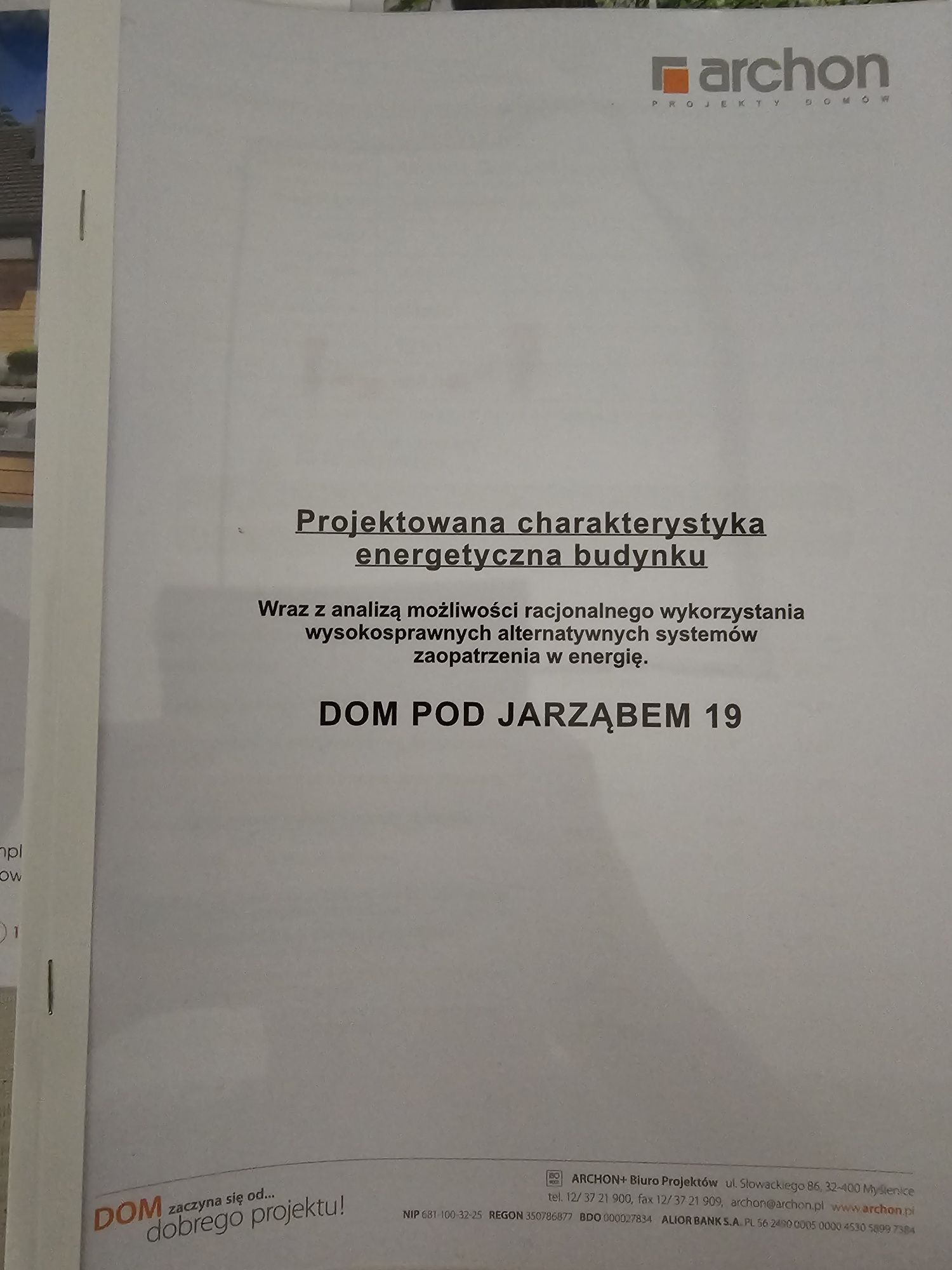 Sprzedam Projekt Domu Pod  Jarząbem 19 Archon