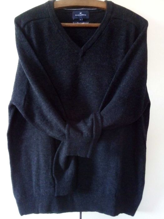 Czarny, wełniany sweter, Woolmark, rozmiar M