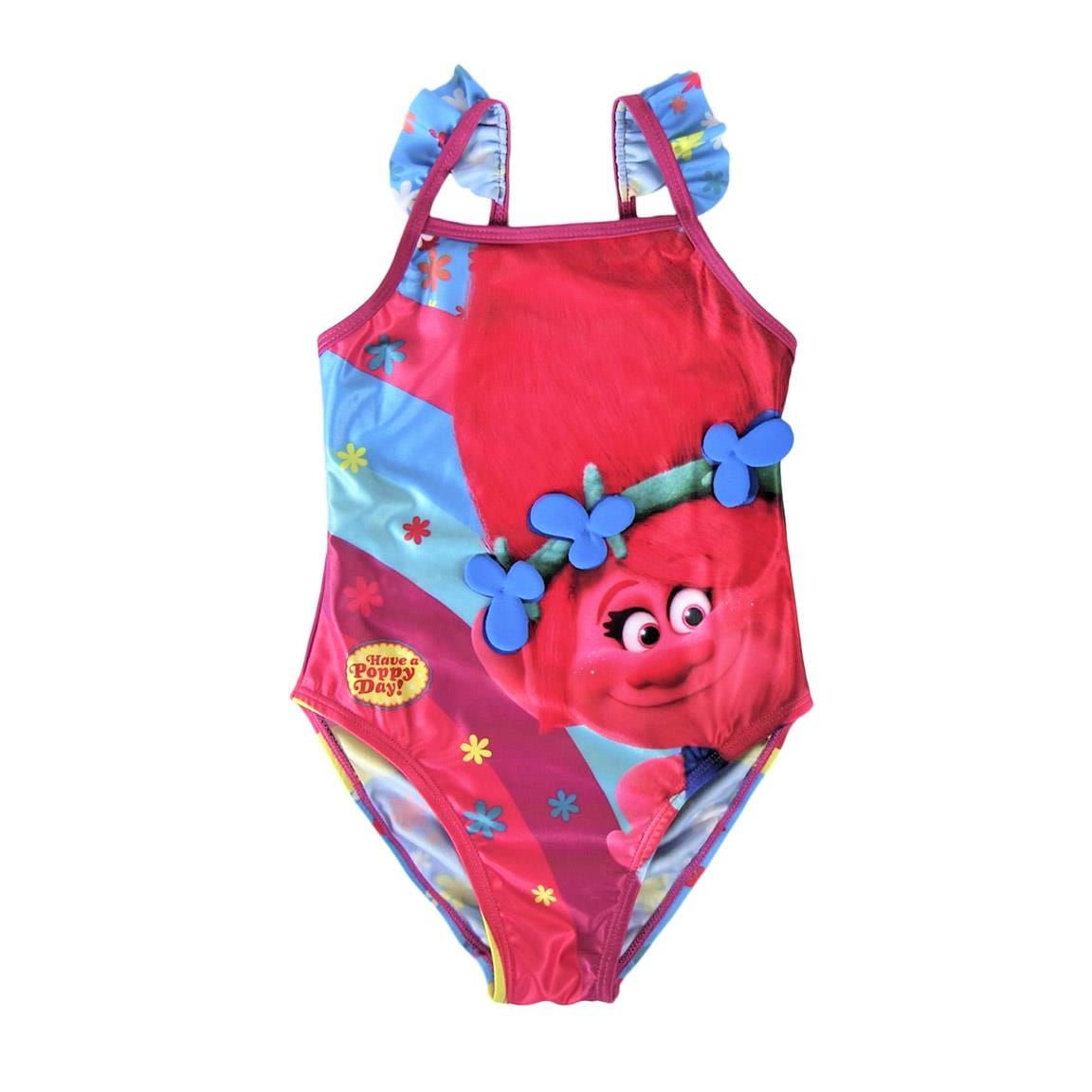 Strój kostium kąpielowy dla dziewczynki różowy trolle 104