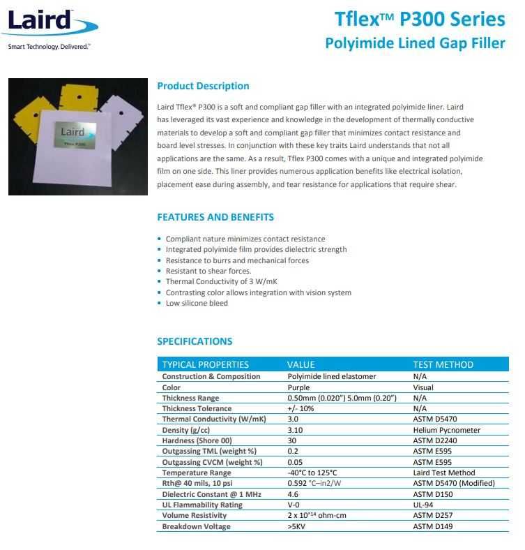 Термопрокладки Laird  P300 мягкие, термостойкие, M2 видеокарты 1-3.5мм