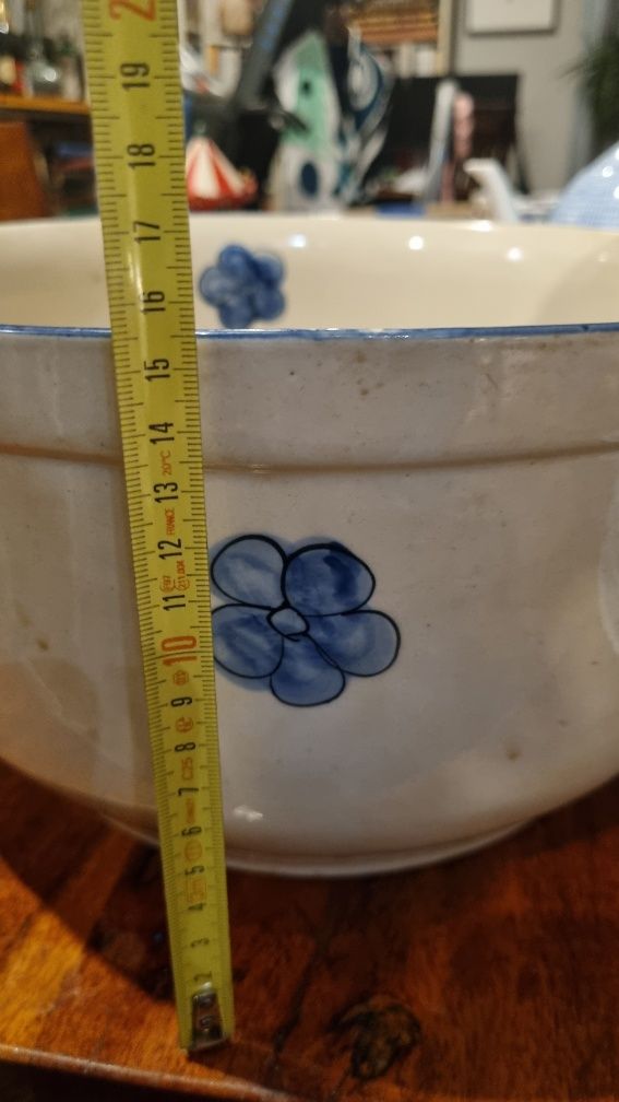 Dwie misy Stara wielka ceramiczna misa do wody mycia miska