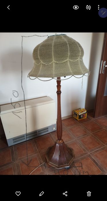 Lampa stojąca drewniana prl