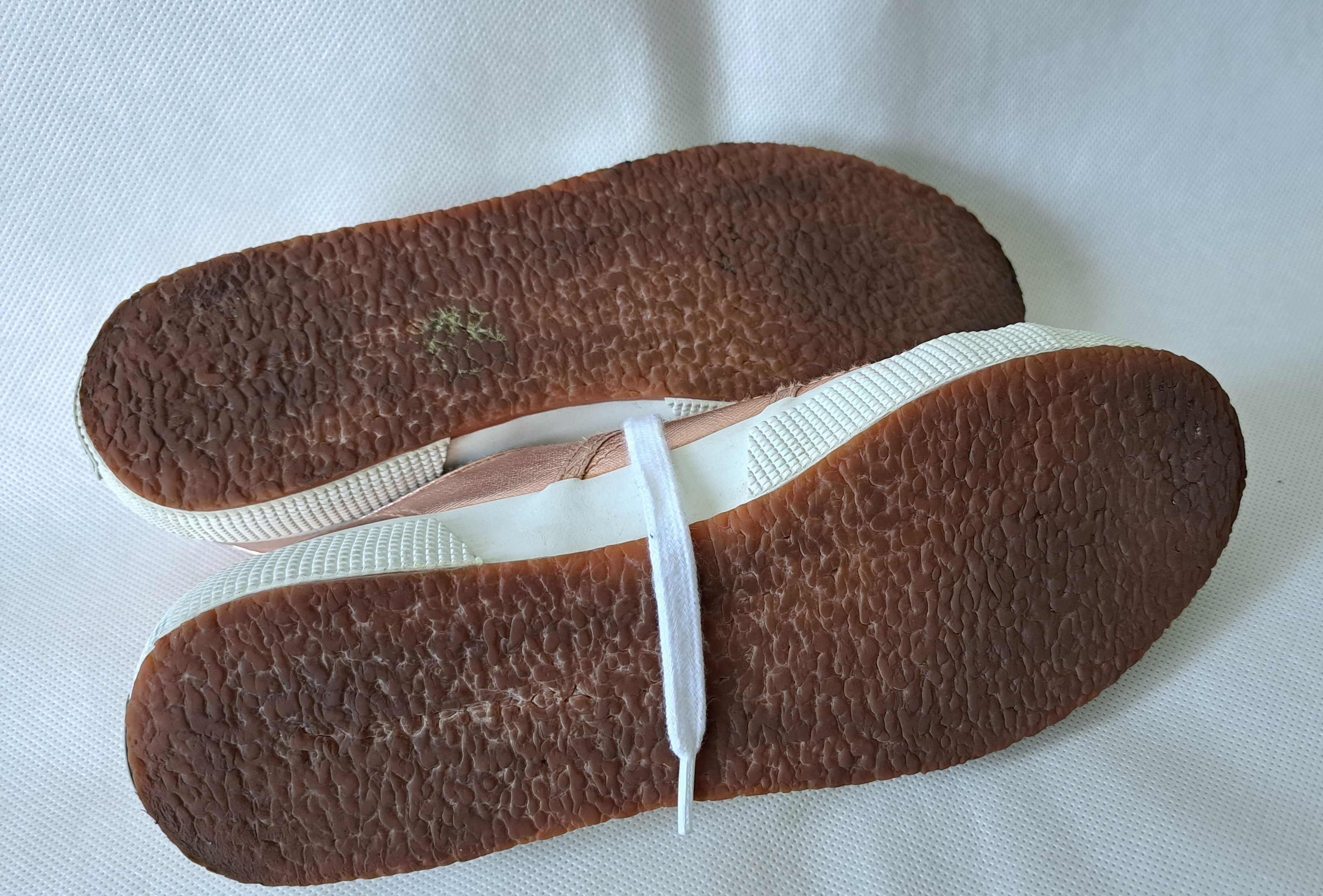 SUPERGA - Cudne Miedziane Złote Damskie Bawełniane Trampki 40