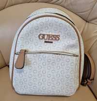 Plecak Guess biały złoty z logo