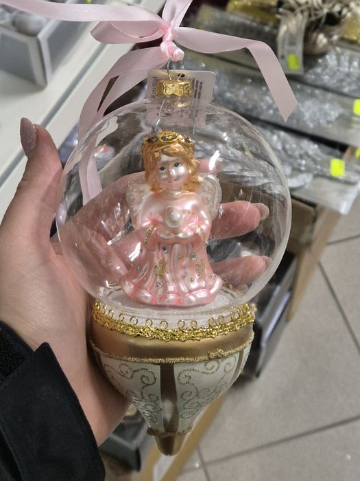 Szklana bombka Aniołek w szklanej kuli