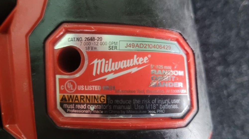 Шлифовальная машина milwaukee 2648-20 m18