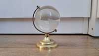 Szklany mały globus glob ozdoba na biurko stół