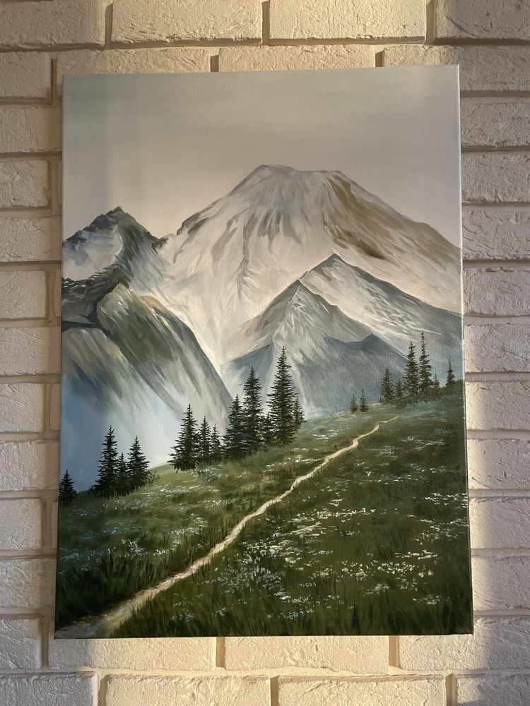 Obraz, ręcznie malowany, przyroda, góry