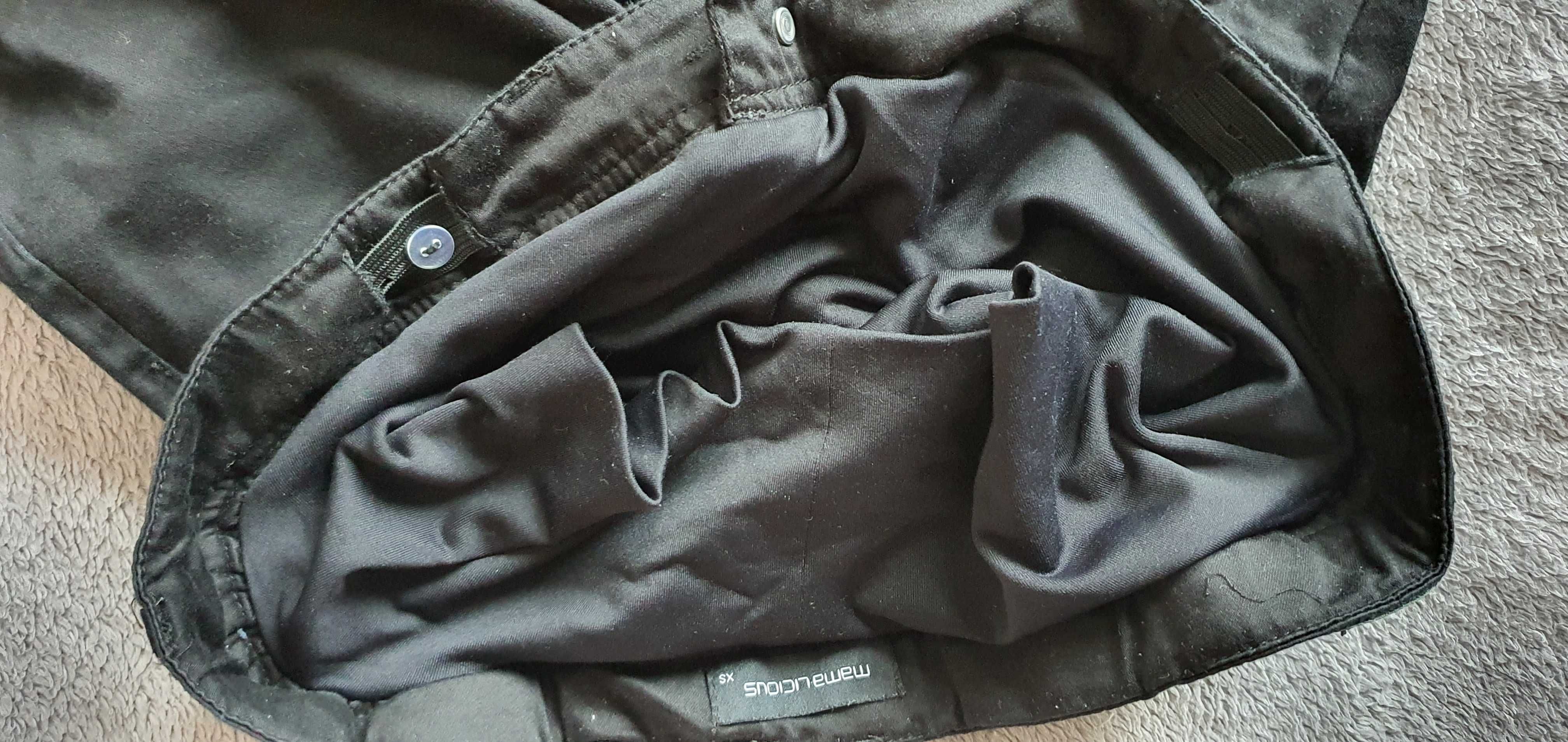 Czarne spodnie ciążowe jeansowe Mamalicious XS S 36 jak nowe