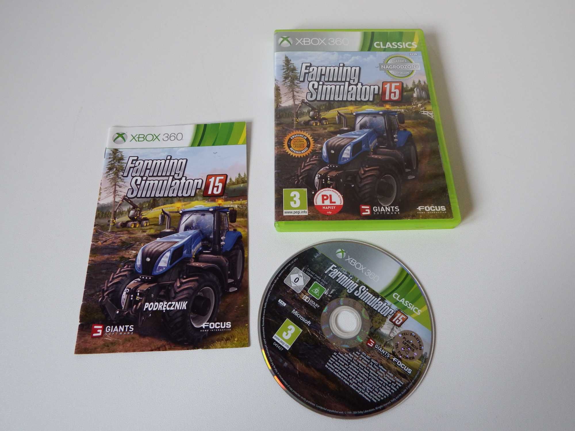 XBOX 360 Farming Simulator 15 PL stan BDB kompletna PŁYTA zadbana !