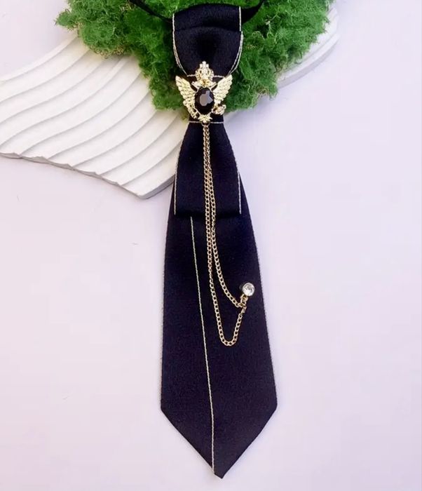 Damska - Męska Muszka w Brytyjskim Stylu z Łańcuszkiem