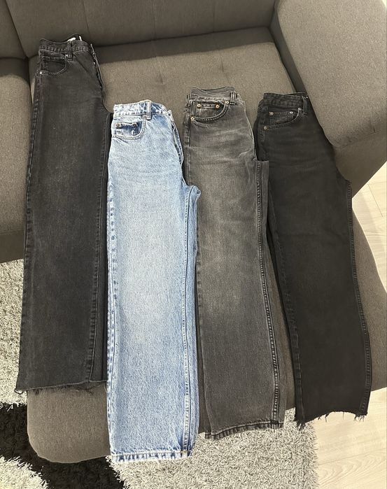 Джинси zara straight 36 38 сині сірі чорні