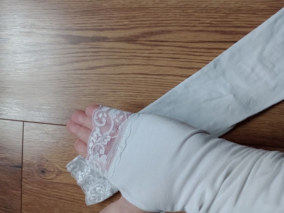 Bawełniane mitenki długie białe