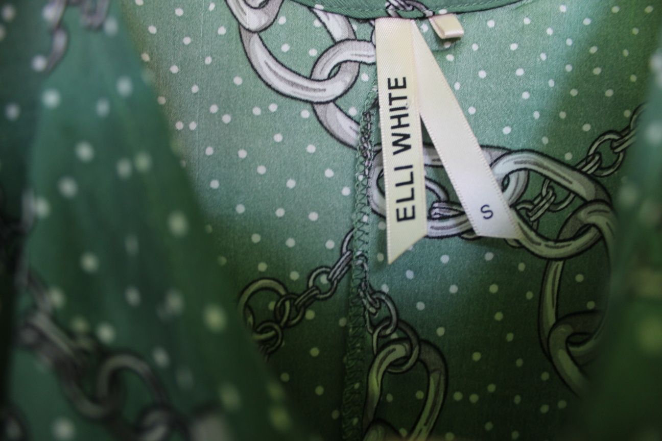 Zielony elegancki kombinezon z długimi nogawkami S Elli White
