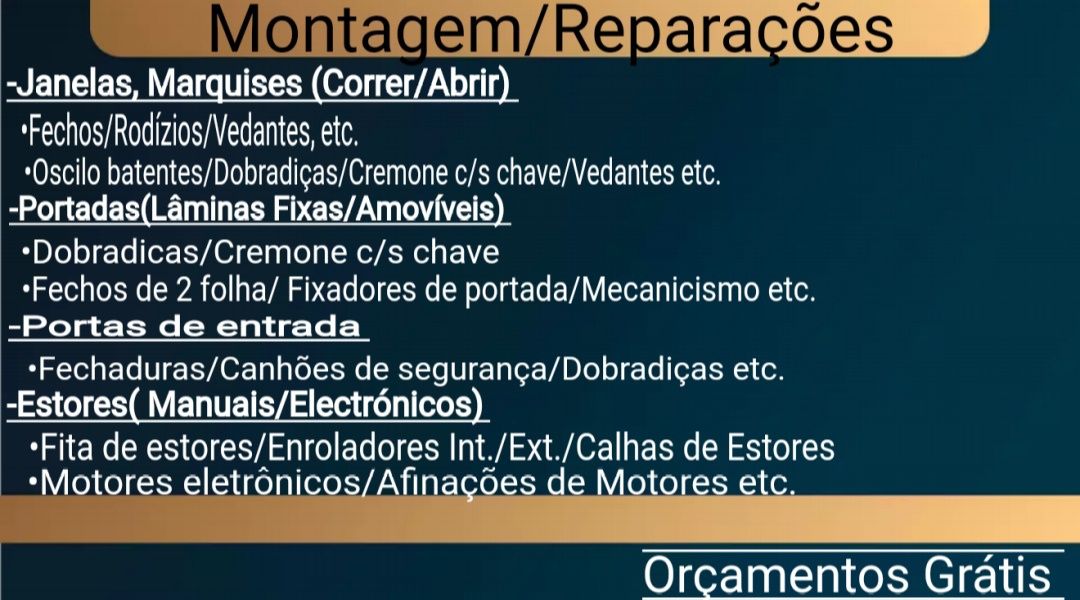 Montagem e reparacao de todo tipo de estores