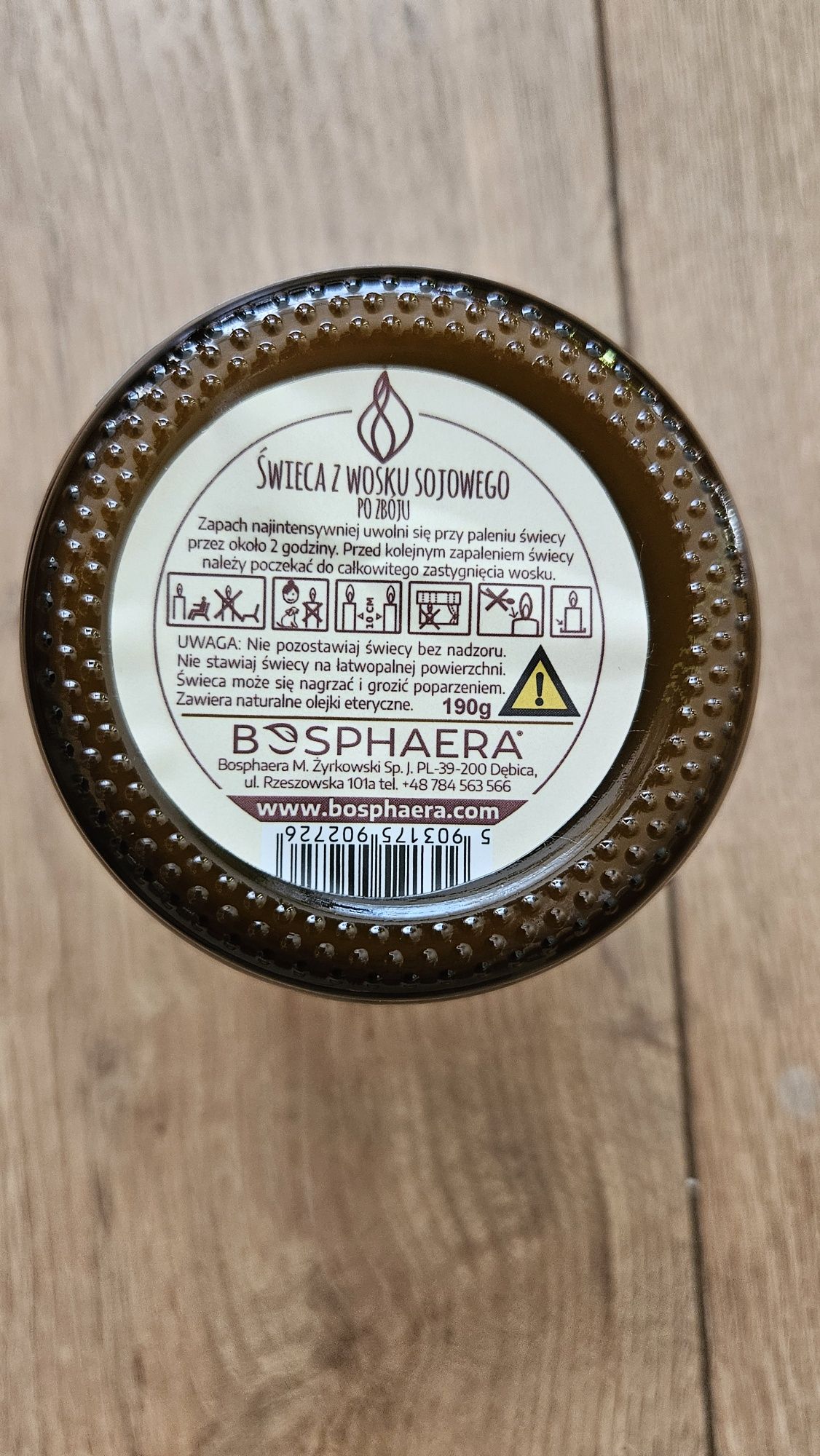 Świeca Sojowa Po Zbóju, Bosphaera, 190 g