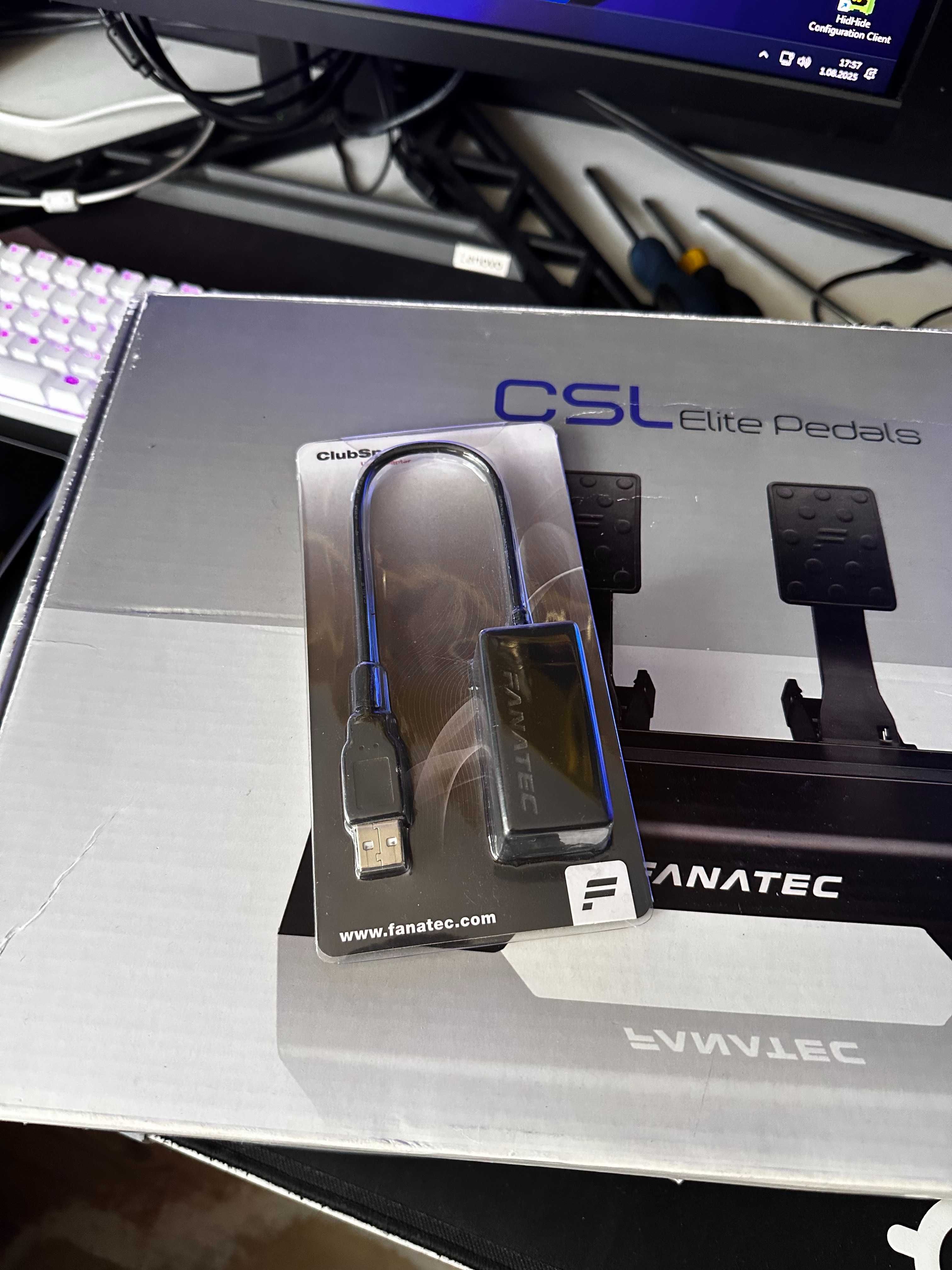 Pedały FANATEC CSL ELITE + Oryginalny Adapter USB Do Komputera