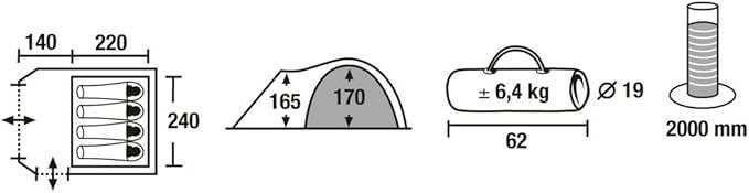 Namiot turystyczny High Peak TESSIN 4