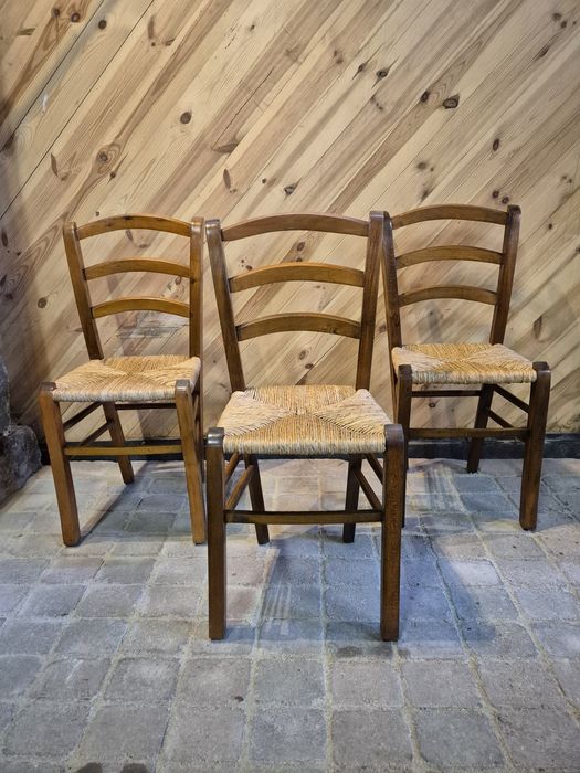 38x Krzesło drewniane rustykalne słomiane klasyczne | Stodola | Wieś |