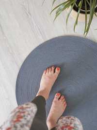 Бавовняний безворсовий натуральний килим ручної роботи в стилі ikea
