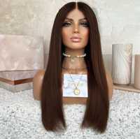 nowa naturalna peruka lace front 100% ludzki wlos na co dzien