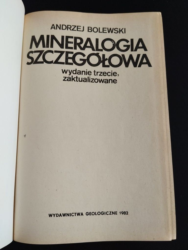 Mineralogia szczegółowa wydanie III A. Bolewski