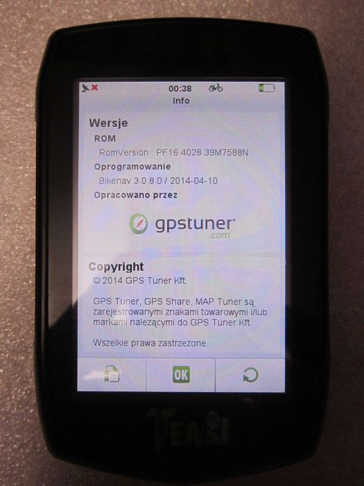 Nawigacja Rowerowa Teasi ONE wada urwana końcówka przycisku włącznika