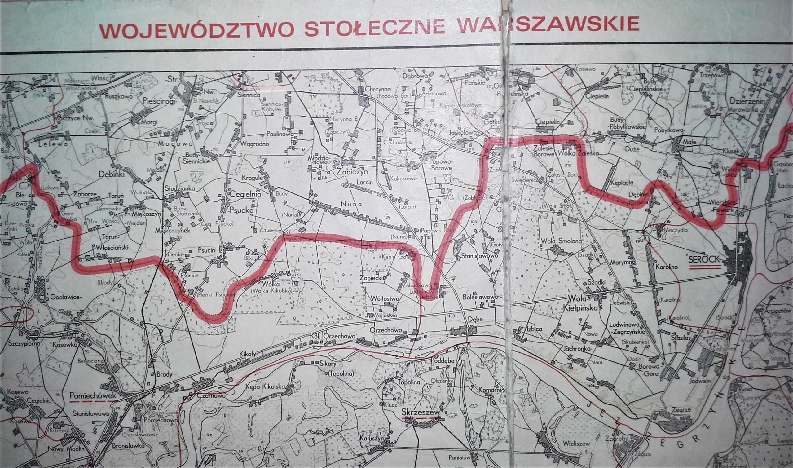 Stara Mapa Województwo Stołeczne Warszawskie 1975 rok