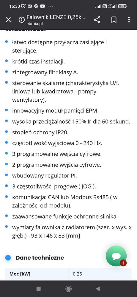 Falownik Lenze ESMD251XSFA