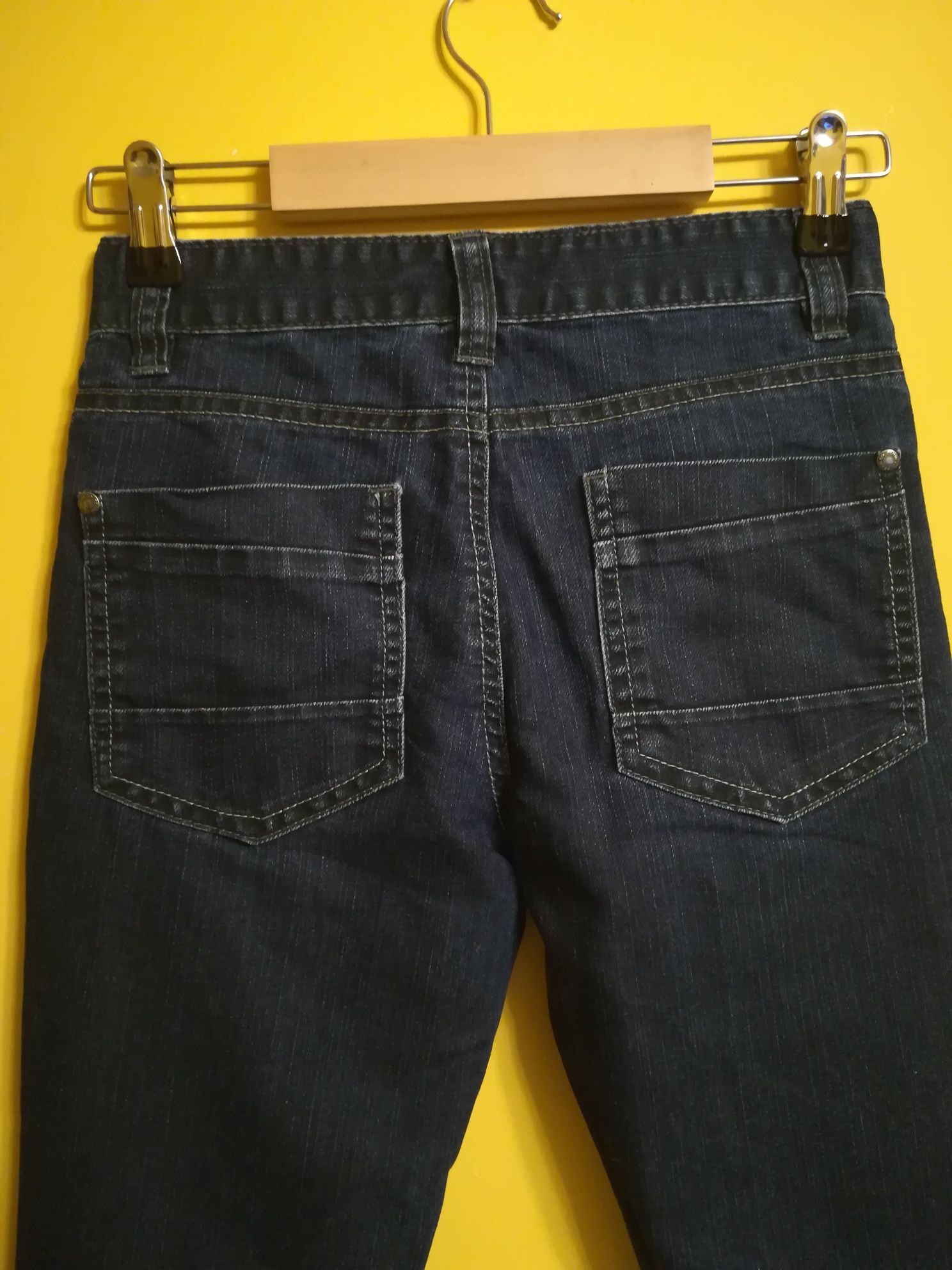 Spodnie chłopięce 140, 9-10 lat, straight jeans ciemnoniebieskie