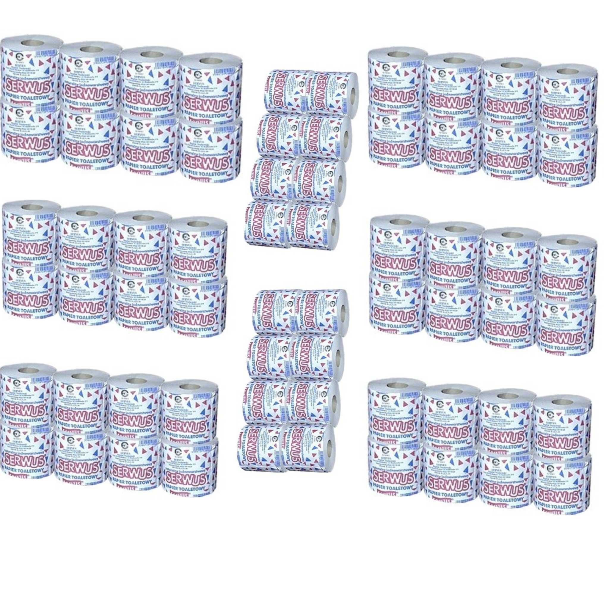 PAPIER toaletowy SZARY 100 % EKOLOGICZNY (8 rolek) x 8 opakowań SERWUS