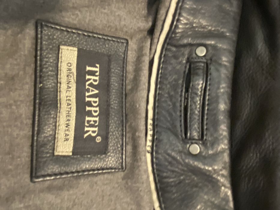 Trapper rozm 52 XL męska skóra kurtka skórzana ze skóry czarna Vintage