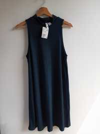 NOWA z metkami ciemnozielona sukienka H&M, rozmiar M
