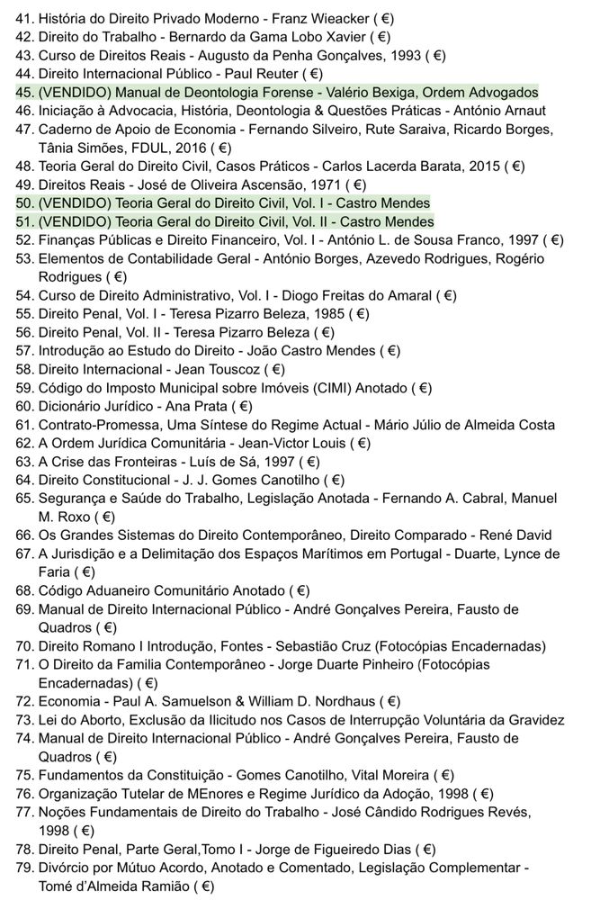 100 + Manuais de Direito