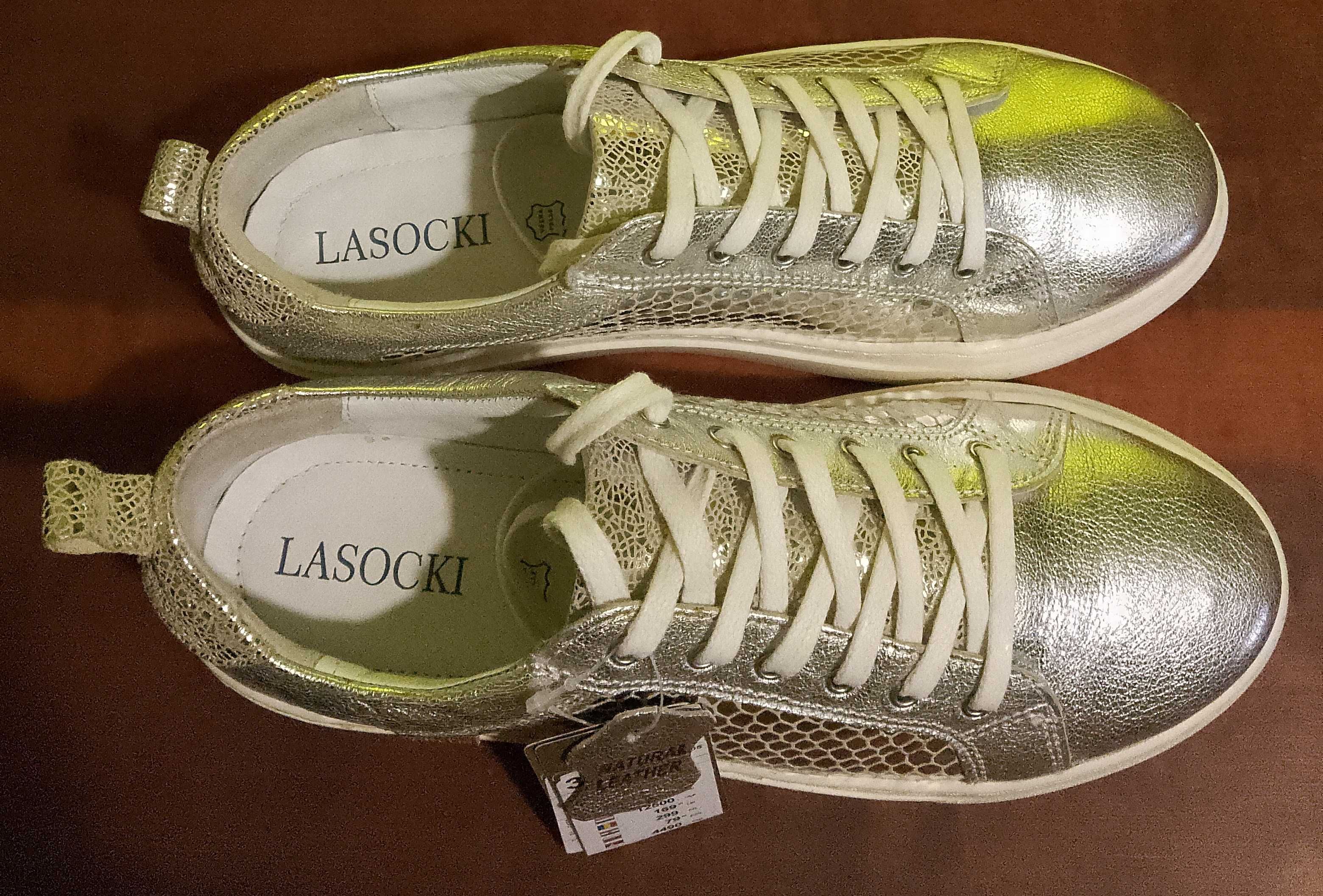 *** Unikalne SREBRNE sneakersy Lasocki *** NOWE! ***