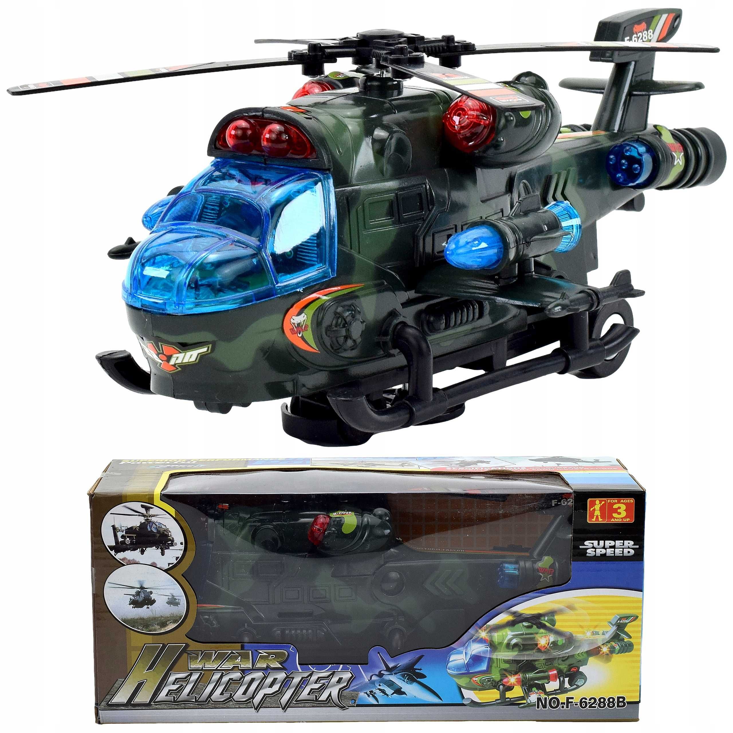 Helikopter interaktywny wojskowy jeździ świeci gra