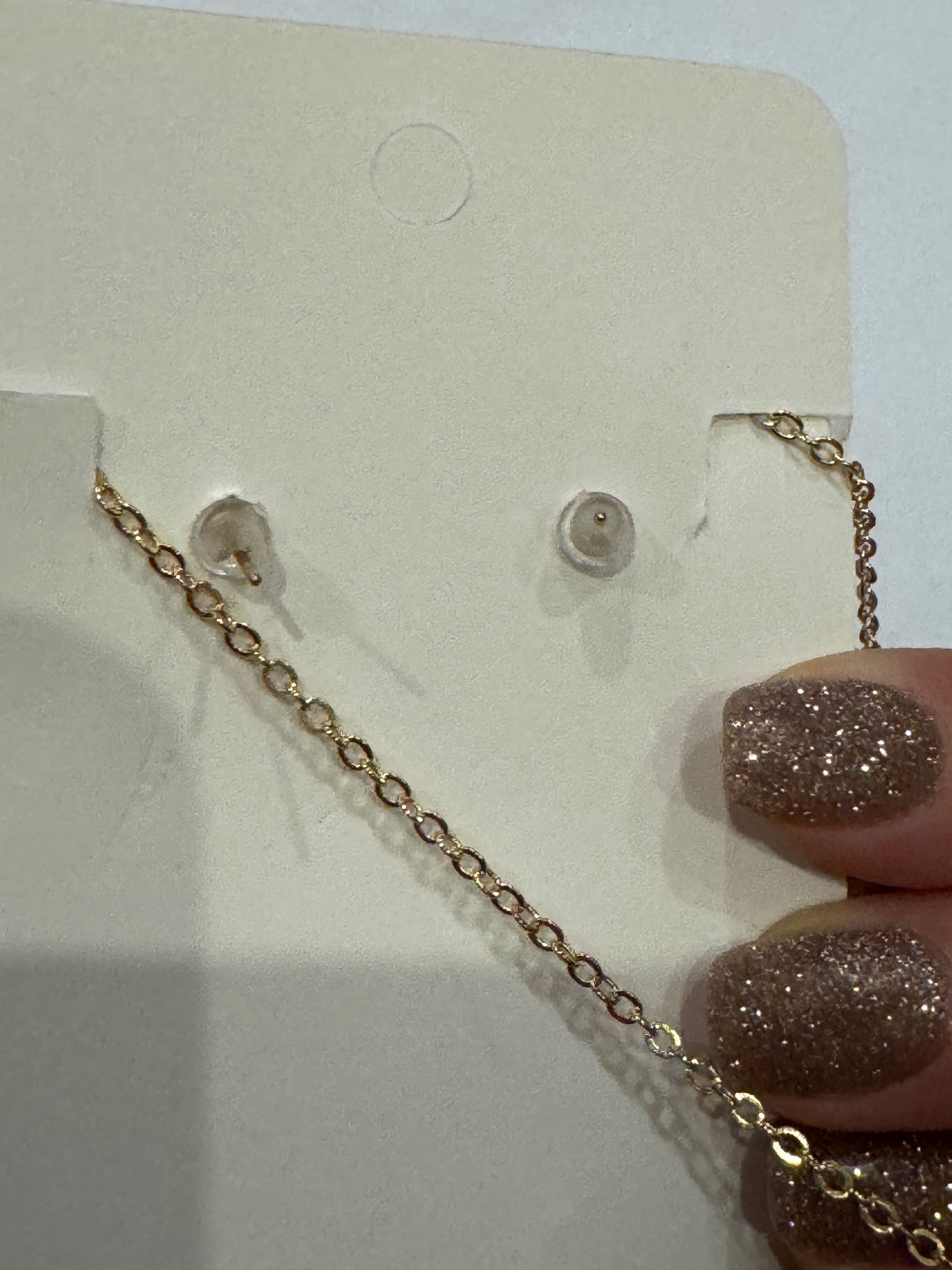 Nowy złoty komplet kolczyki łańcuszek bransoletka pierścionek