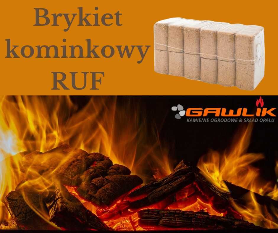 Brykiet RUF kominkowy z drzew mieszanych PALETA 1 tona worki 10kg