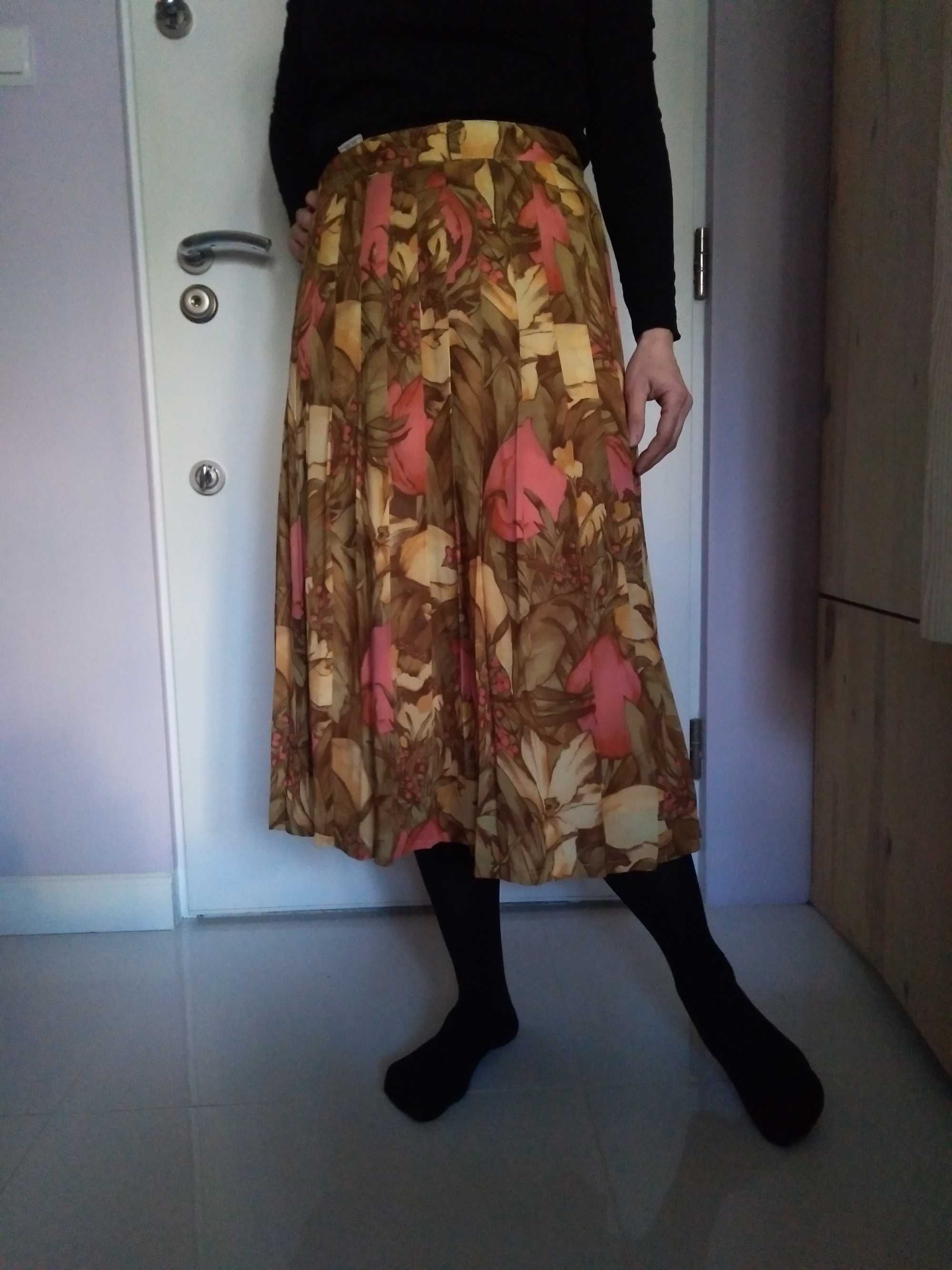 Oryginał vintage lat 80 klein Petit Paris spódnica plisowana retro 48