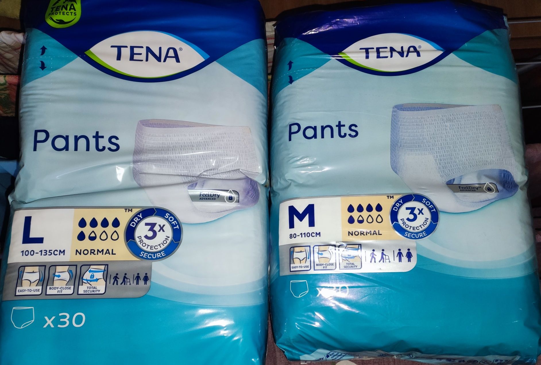 Трусы-подгузники для взрослых Tena Pants Normal, Размер: L, M